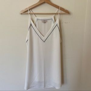 5 for $15 Loft Ivory V-Neck Camisole w/ Black Trim